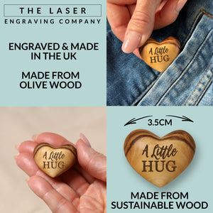 A Little Hug, Olive Wood Heart Tiny Hug Token Gift