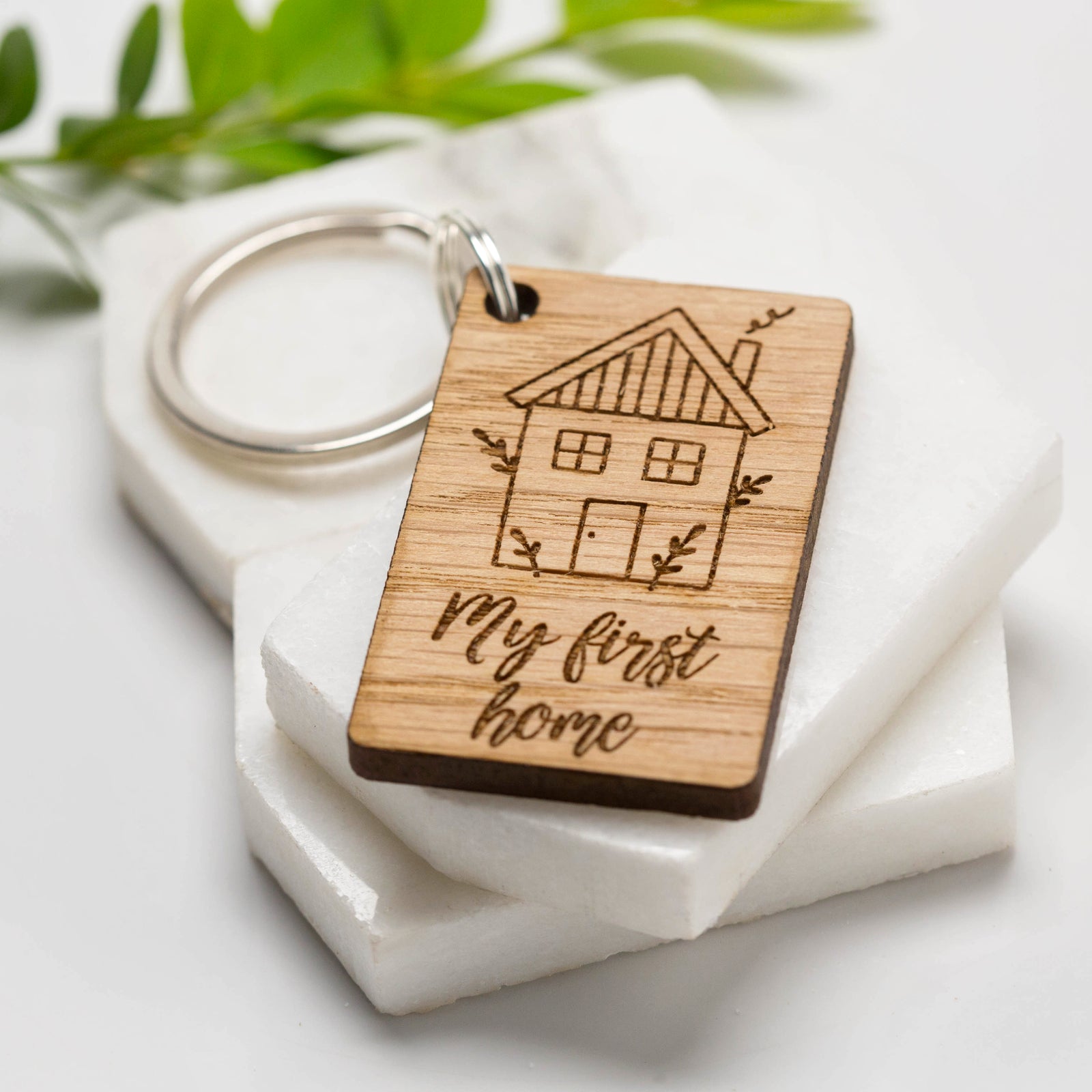 My First Home Keyring, First Time Buyer Gift Key Ring, New Home Owner Key Chain, Housewarming, My First House, For Daughter Son Couple Man Friend Boyfriend Girlfriend From Mum Dad Bestfriend, Oak Wood