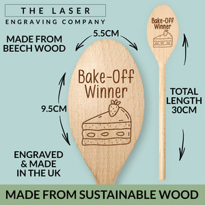 Star Baker Engraved Bake Off Winner Challenge Wooden Spoon Cooking Competition Chef Work Office Baking