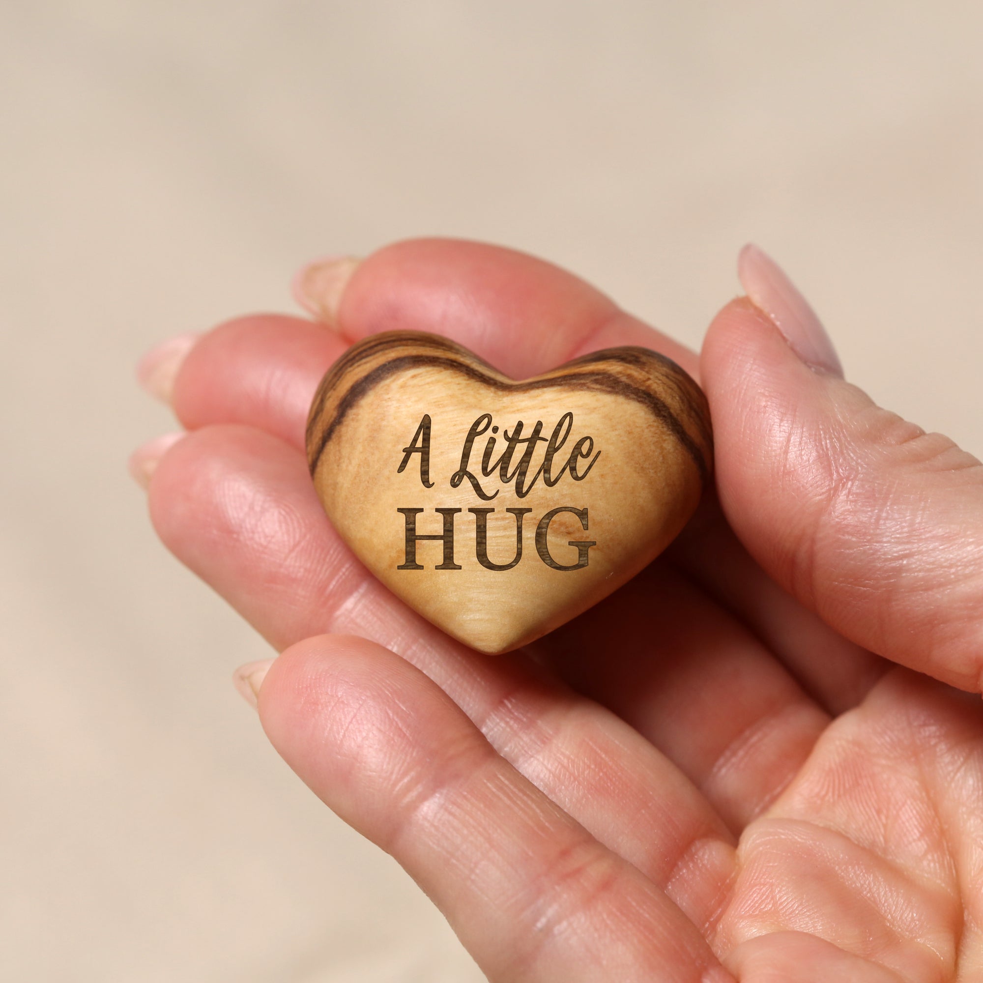 A Little Hug, Olive Wood Heart Tiny Hug Token Gift