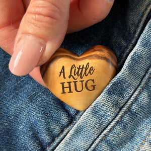 A Little Hug, Olive Wood Heart Tiny Hug Token Gift