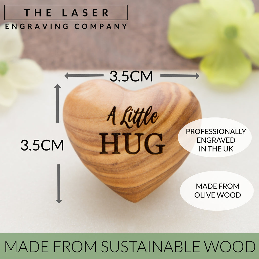 Mummy Olive Wood Heart Hug Pocket Token