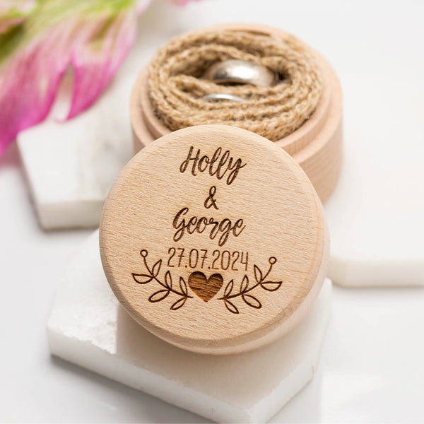 Personalised Wedding Ring Box Ring Bearer Box Proposal Ring
