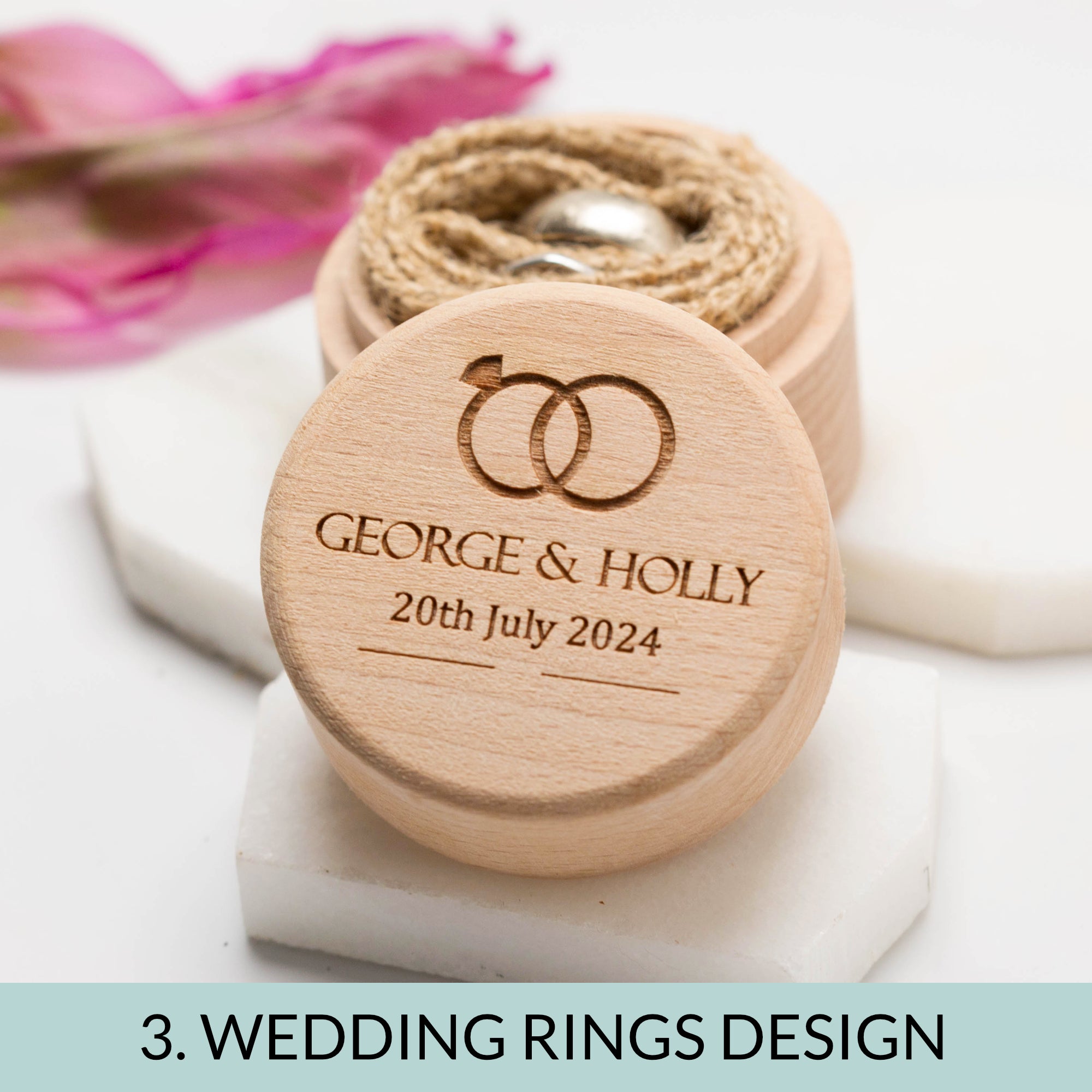 Personalised Wedding Ring Box - Ring Bearer Box - Proposal Ring Box