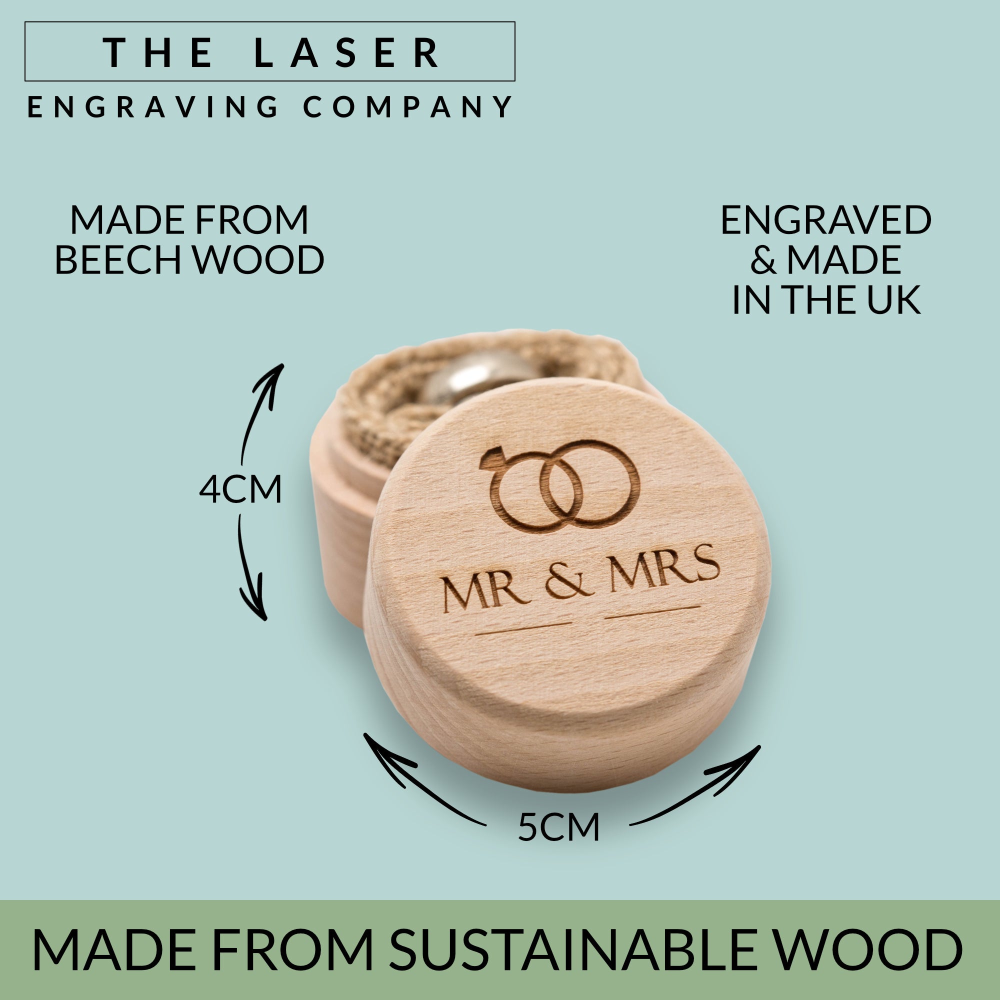 Mr & Mrs 'Wedding Rings' Image - Wedding Ring Box - Ring Bearer Box - Proposal Ring Box - Engagement Ring Holder