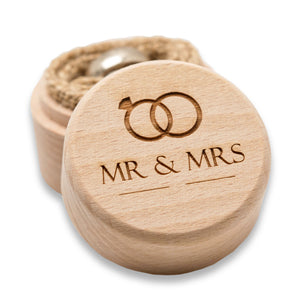 Mr & Mrs 'Wedding Rings' Image - Wedding Ring Box - Ring Bearer Box - Proposal Ring Box - Engagement Ring Holder