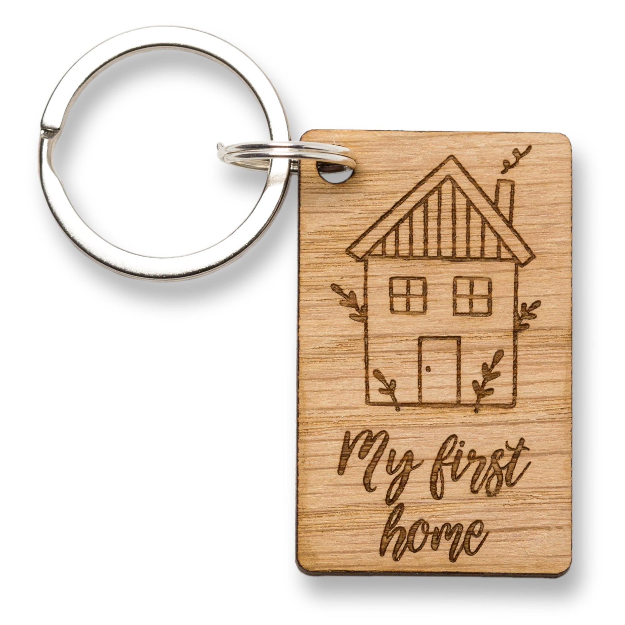 My First Home Keyring, First Time Buyer Gift Key Ring, New Home Owner Key Chain, Housewarming, My First House, For Daughter Son Couple Man Friend Boyfriend Girlfriend From Mum Dad Bestfriend, Oak Wood