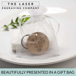 Pocket Hug Token Oak Keyring, Isolation Gift Key Ring, Missing You Keychain, Thinking Of You, Hug In Your Pocket