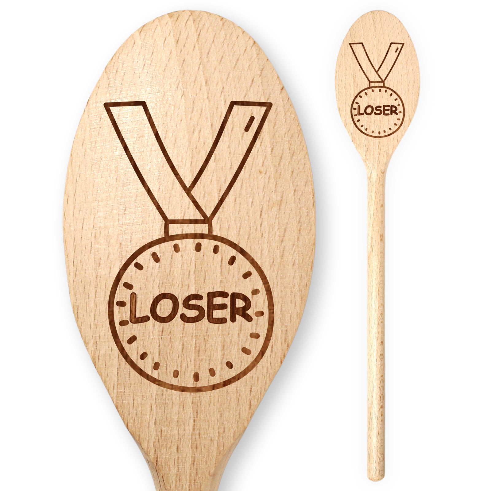 Loser Medal Award Wooden Spoon Pub Quiz Sports Day Last Place Golf Ruby Football Darts Competition Night