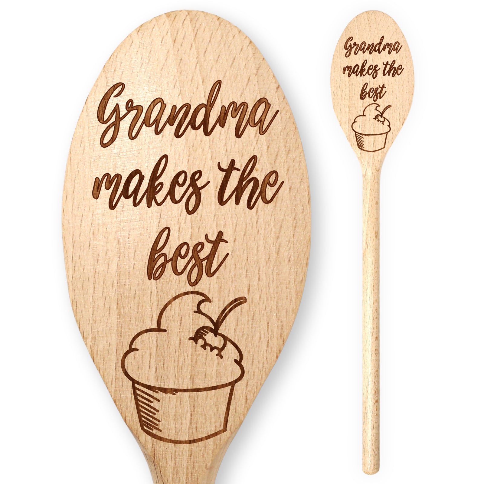 Grandma Makes The Best Cakes Cupcakes Wooden Cooking Spoon Gran Nan Nana Nanny Grannie