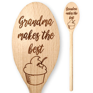 Grandma Makes The Best Cakes Cupcakes Wooden Cooking Spoon Gran Nan Nana Nanny Grannie
