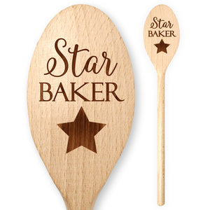 Star Baker Engraved Wooden Spoon
