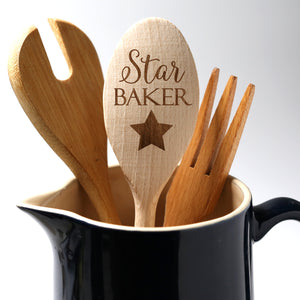 Star Baker Engraved Wooden Spoon