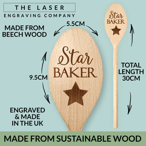 Star Baker Engraved Wooden Spoon