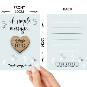 A Little Hug Pocket Hug Token Heart Wooden Missing Thinking of You Gifts Bereavement Sorry Loss Grieving Passing Sympathy Cancer Support