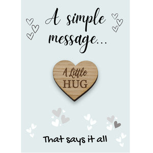 A Little Hug Pocket Hug Token Heart Wooden Missing Thinking of You Gifts Bereavement Sorry Loss Grieving Passing Sympathy Cancer Support