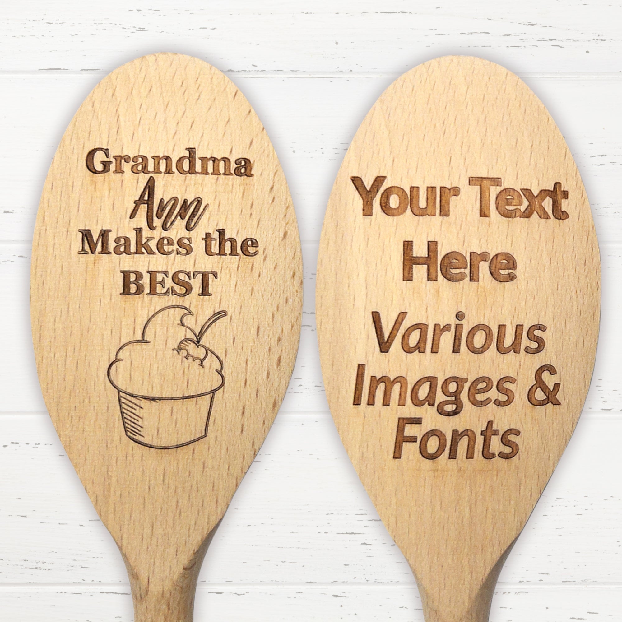 Create Your Own Personalised Engraved Wooden Spoon, Custom Design