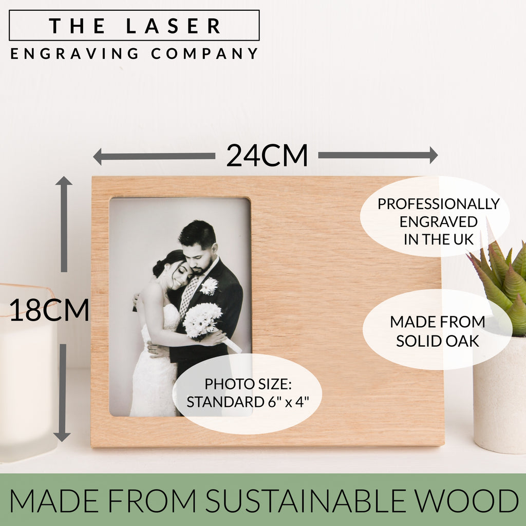 Personalised Custom Solid Oak Photo Frame - Create Your Own Design