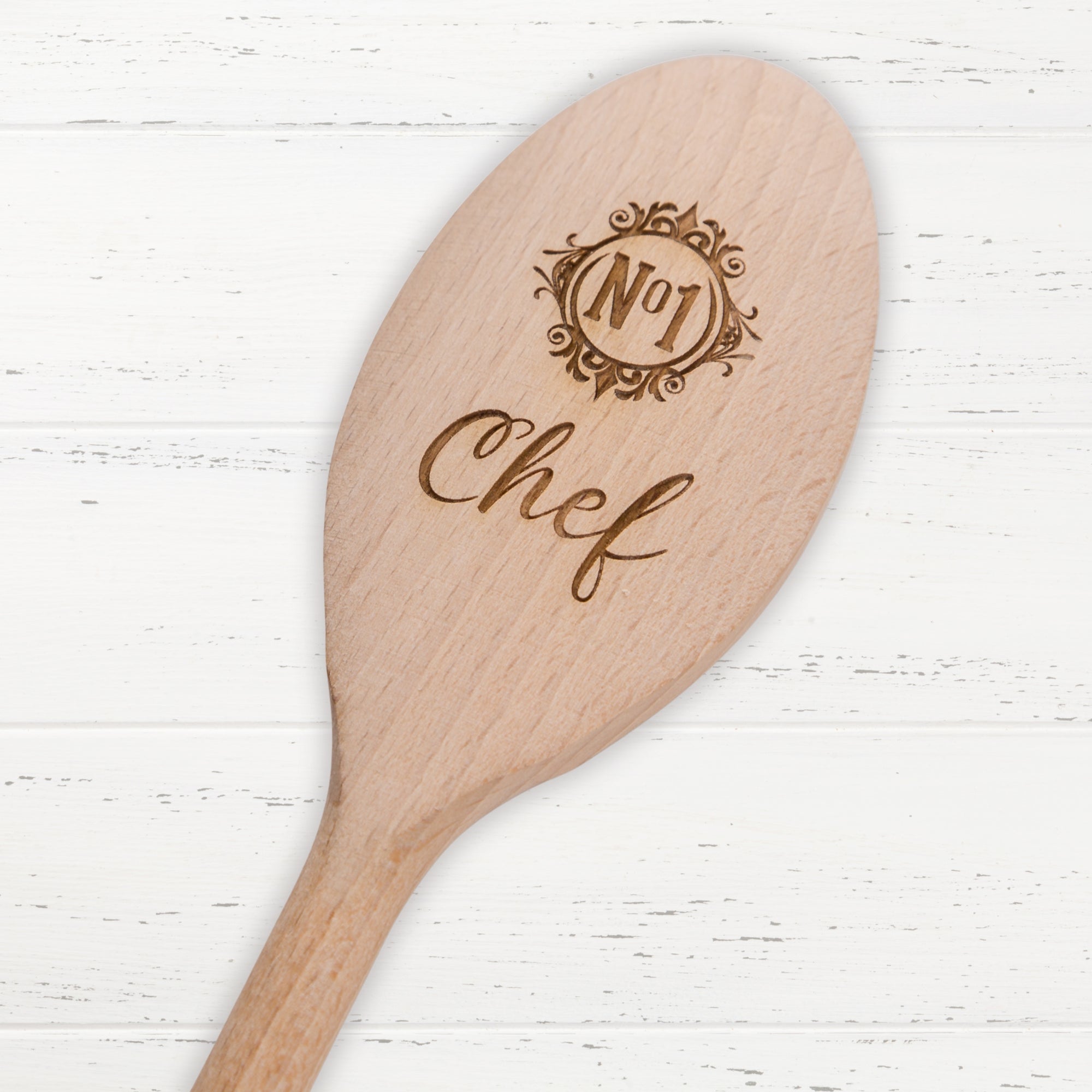 No.1 Chef Engraved Wooden Spoon 30cm Novelty Gift