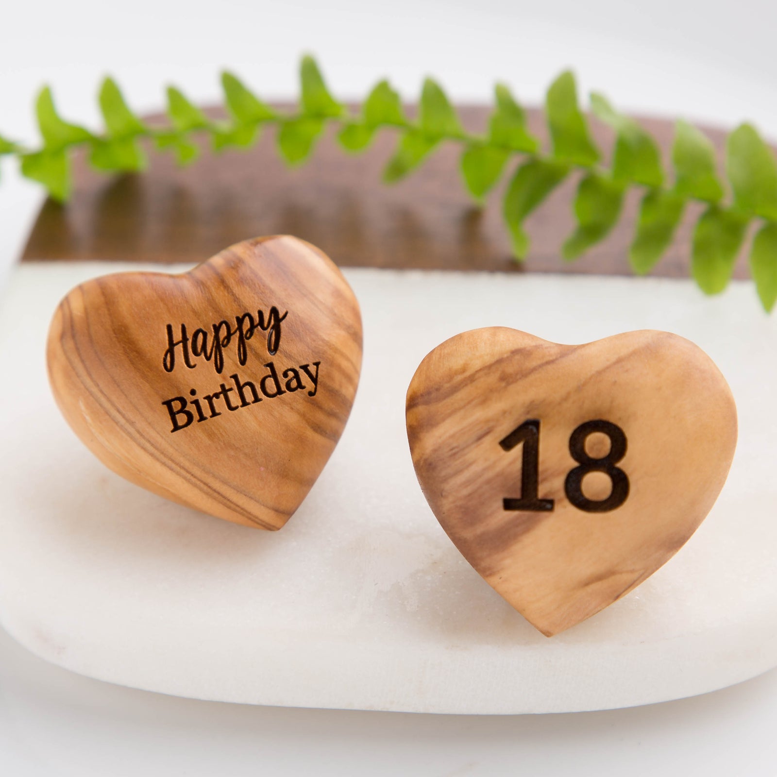 A Little 18th Birthday Hug Token, Olive Wood Heart