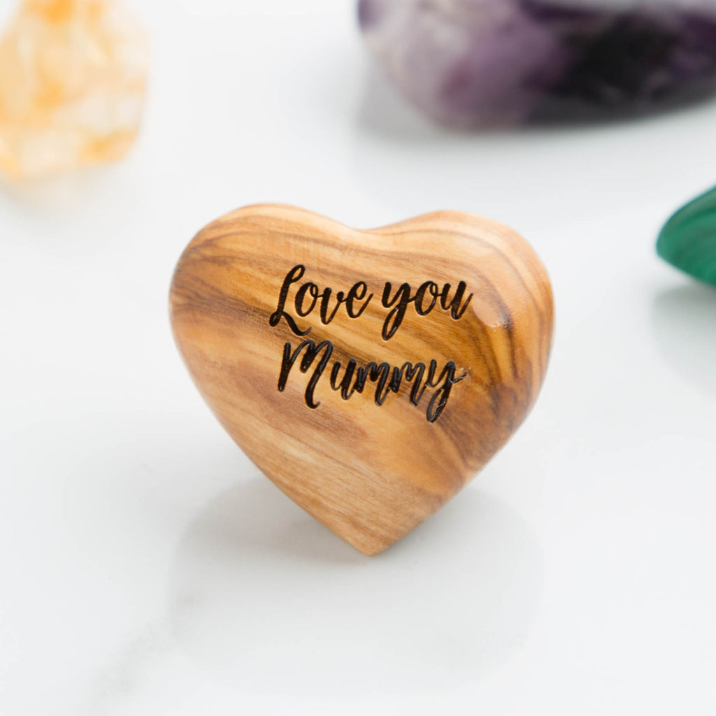 POCKET HUG MUM - Heart shaped - Love You Mum - Mum Gift - Oak 4cm - Le –  Butterfly Crafts