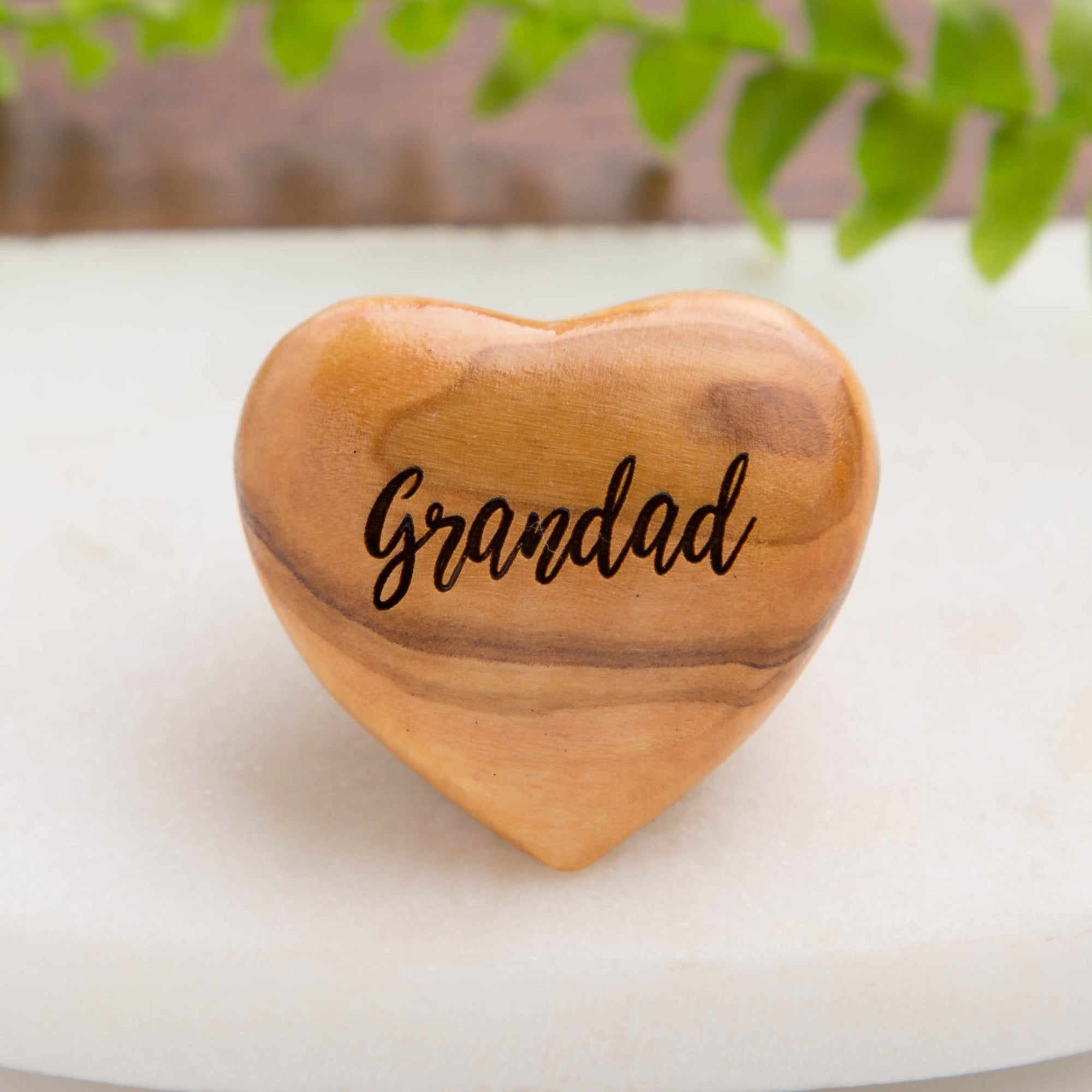 Daddy Olive Wood Heart Hug Pocket Token