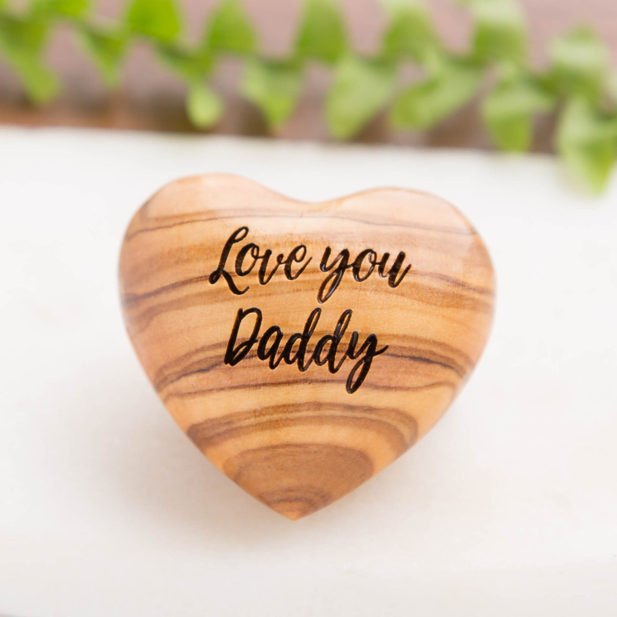 Love You Daddy Olive Wood Heart Hug Token