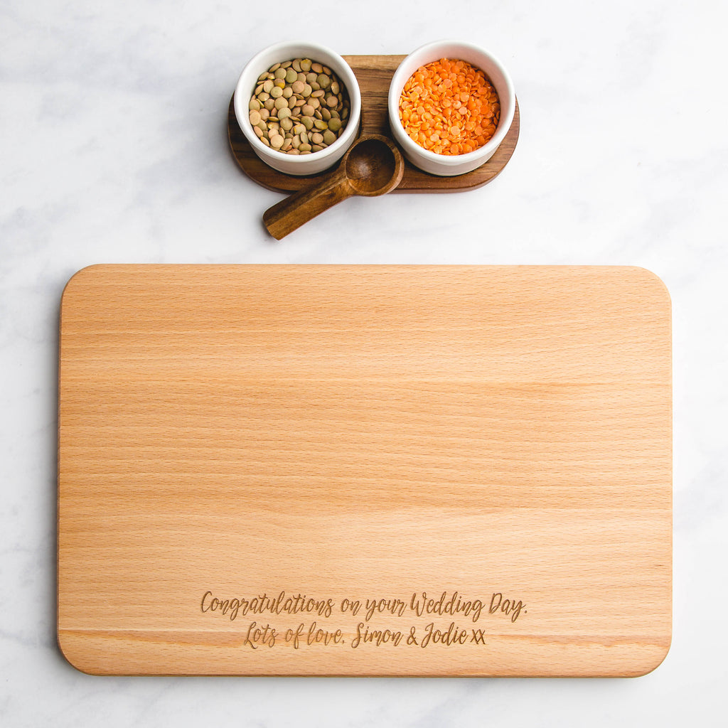 Wedding Anniversary Gifts Personalised Engraved Wooden Chopping Board 5th 30th 50th
