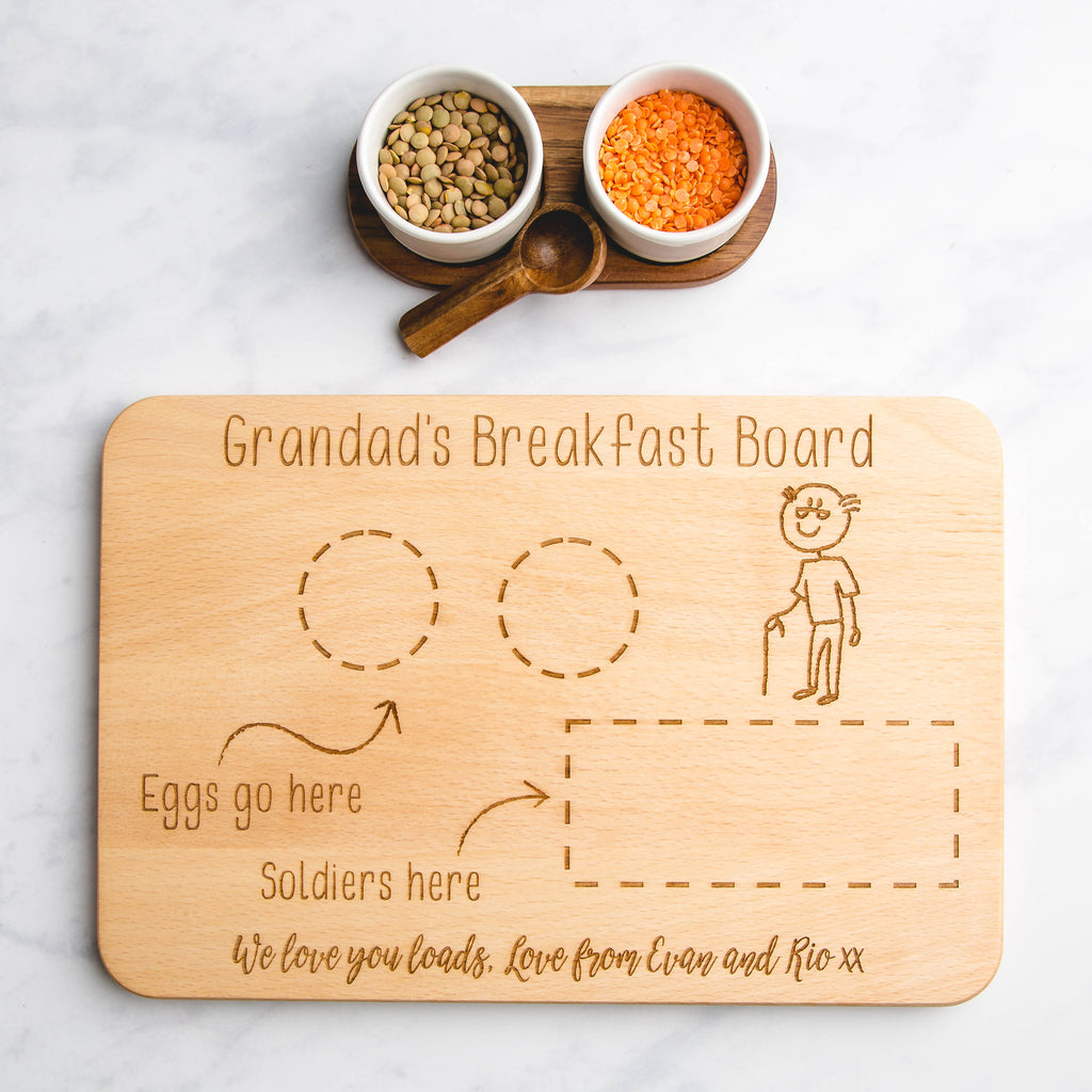 Breakfast Family Member Personalised Engraved Wooden Board