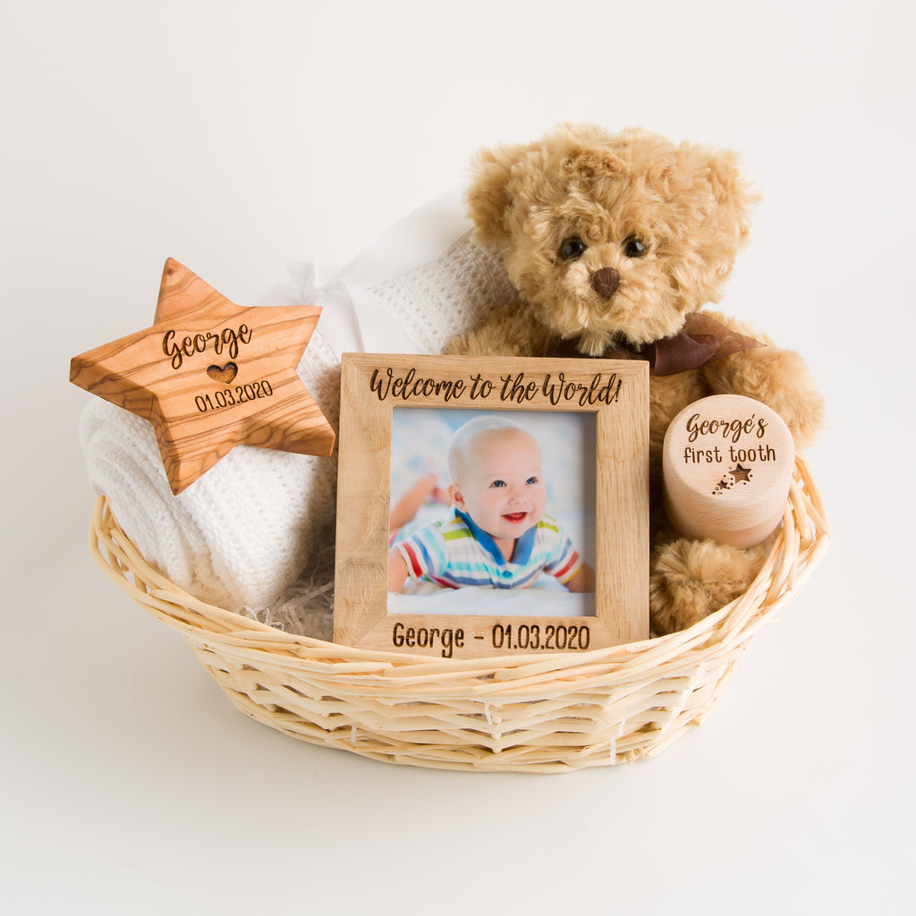 Personalised Deluxe New Baby Gift Basket | Hamper