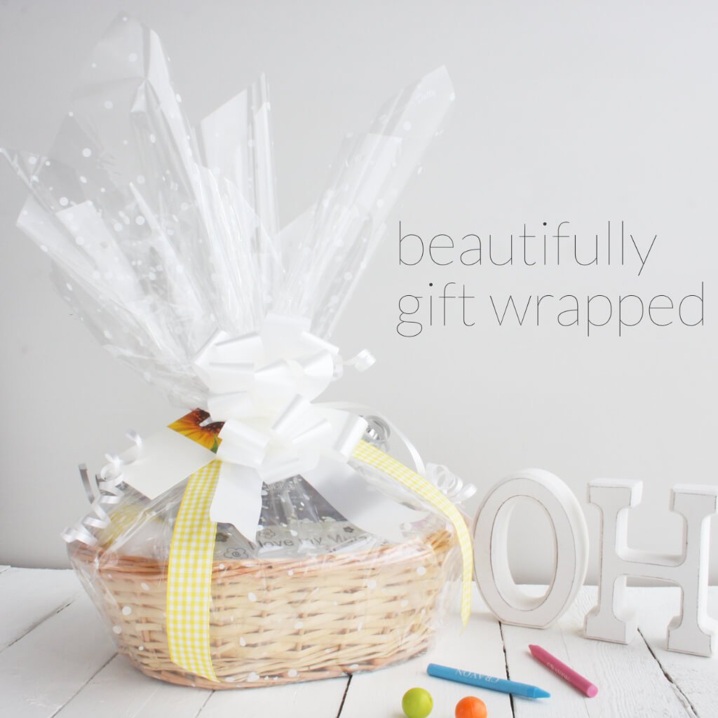 Gift Wrap Photo 2 | Girl's Beautiful New Baby Gift Basket | Hamper