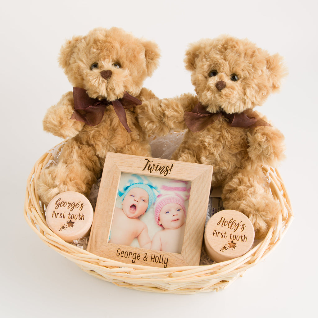 Personalised Double Deluxe Twin New Baby Gift Basket | Hamper