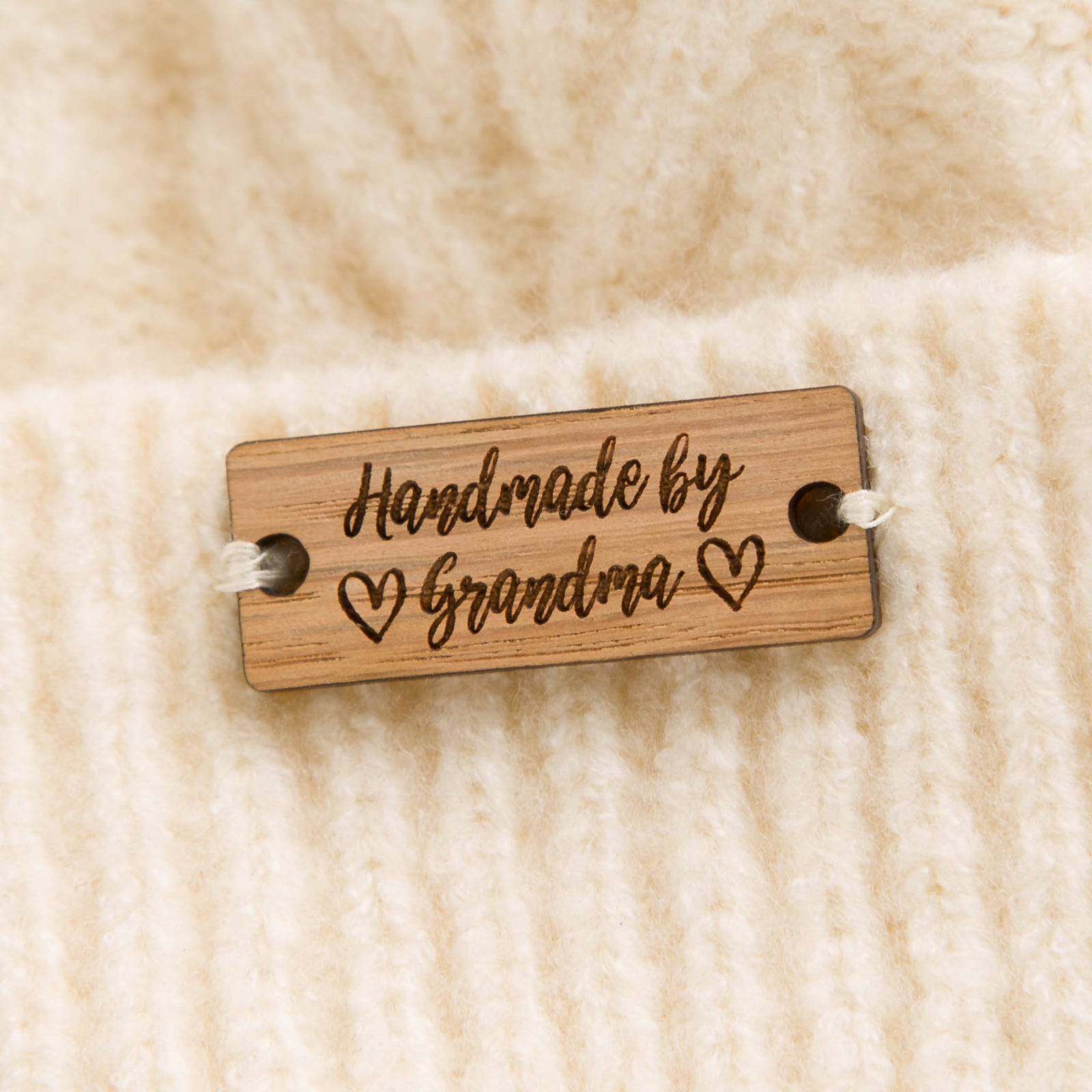 Personalised, Set of 10, Rectangle Oak Wood Label, Handmade Product Tags, Knitting, Clothing / Crochet Tag