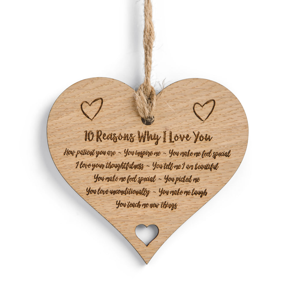10 Reasons 'I Love You' Hanging Sign Plaque