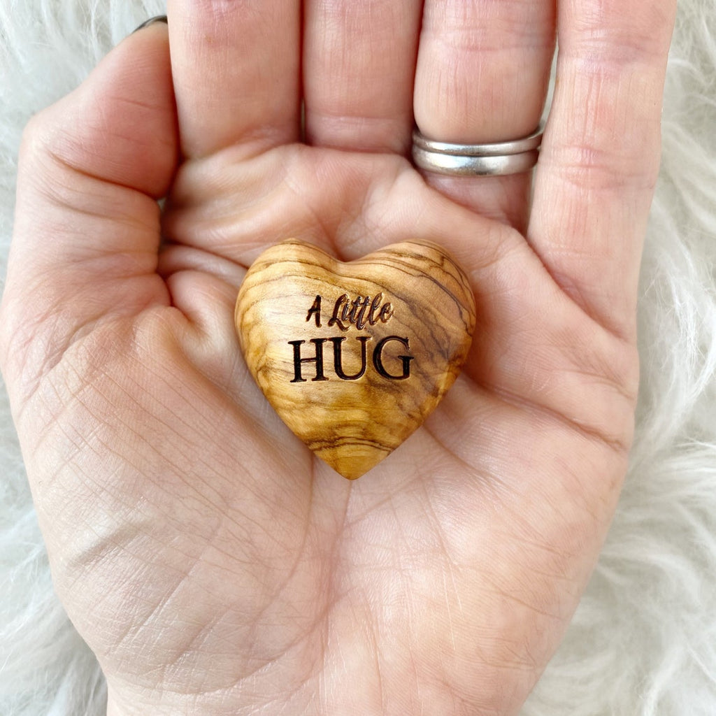 A Little Hug, Olive Wood Heart Tiny Hug Token Gift