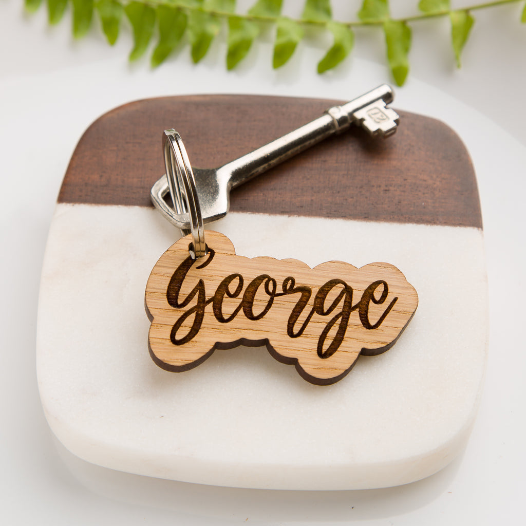 Keychain rings with discount name