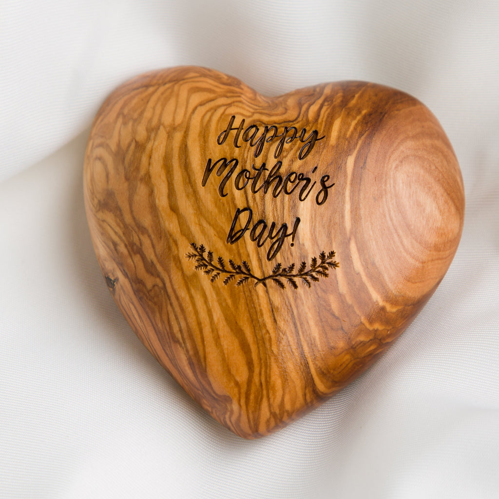 Personalised Mother's Day Olive Wood Heart