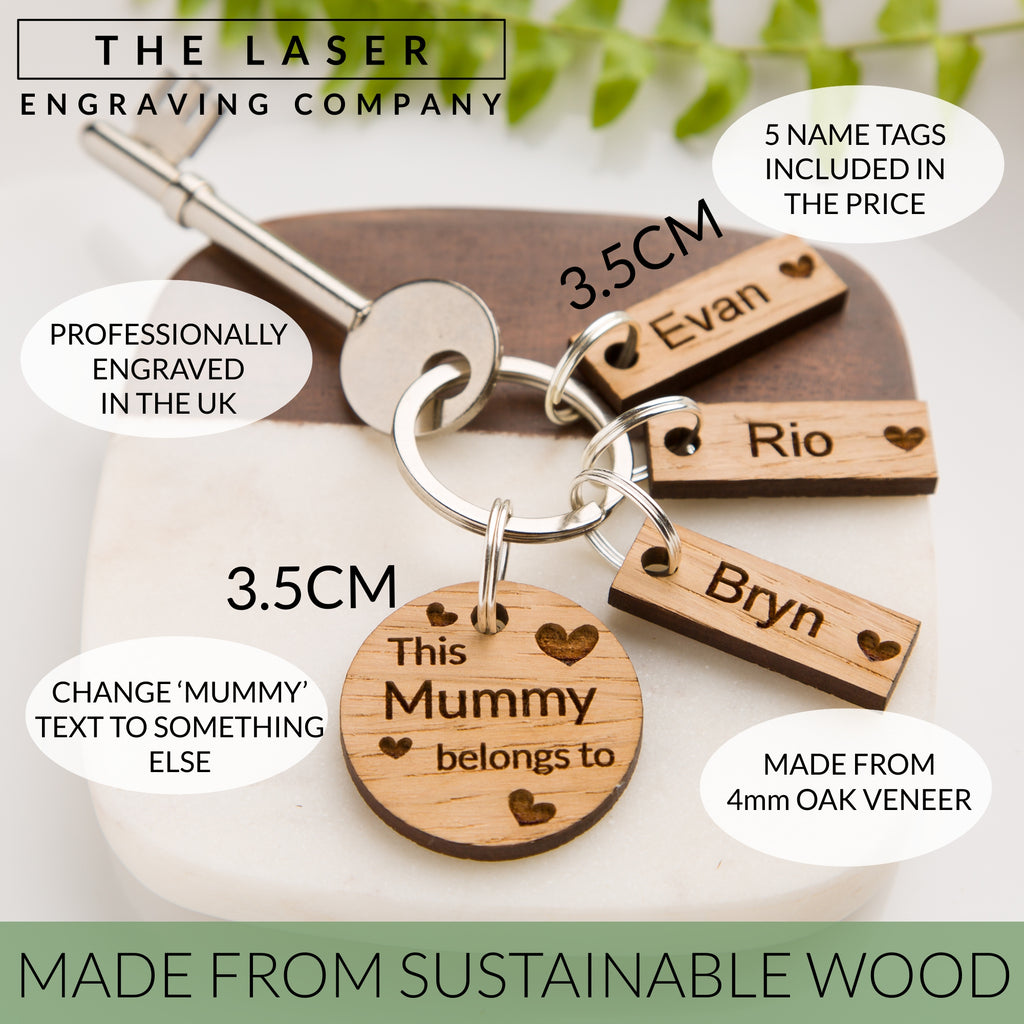 Personalised This Mummy Belongs To Wooden Keyring Mother’s Day Gifts