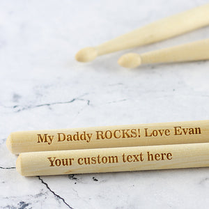 Personalised Maple Wood Pair of Drum Sticks