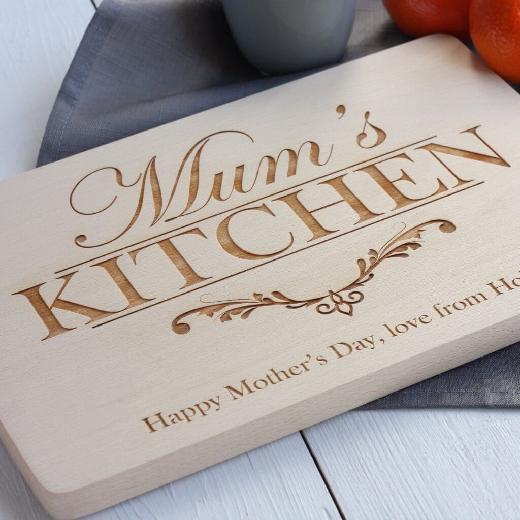 Mum's Kitchen Personalised Wooden Engraved Chopping Board