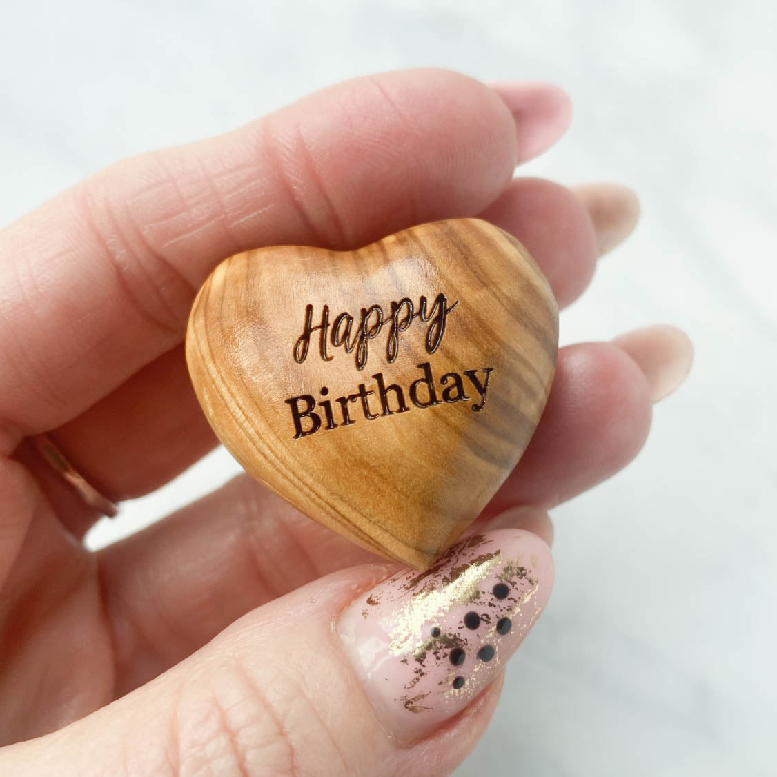Daddy Olive Wood Heart Hug Pocket Token