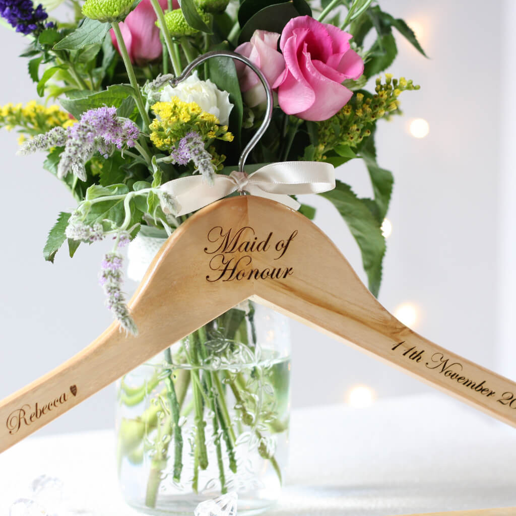 Personalised Bride / Groom Wooden Wedding Hanger