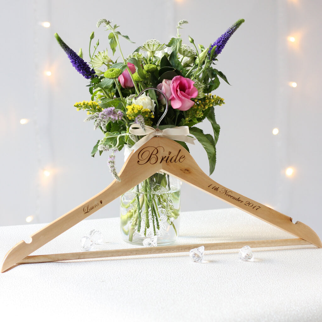 Personalised Bride / Groom Wooden Wedding Hanger